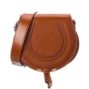 Chloé Marcie Leather Saddle Bag, Brown
